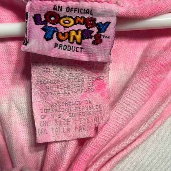 🔥 True Vintage 1997 LOONEY TUNES “TWEETY” Pink Tie-Dye Tank Top CoverUp - OSFA - Picture 7 of 9